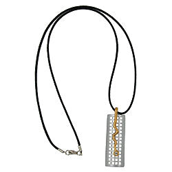 Chain 60x19mm pendant metal grid with zigzag glass stone crystal 70cm