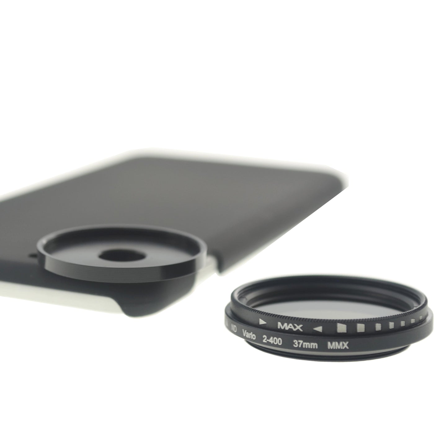 SYSTEM-S ND sía 37 mm sett með hlutlausri þéttleikasíu, gráum sía með hulstri fyrir iPhone 7 Plus og 8 Plus