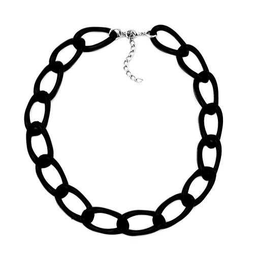 Chain wide armour chain links plastic black-glossy 45cm