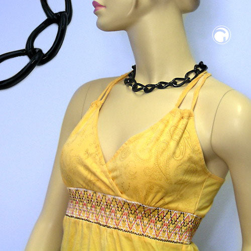 Chain wide armour chain links plastic black-glossy 45cm