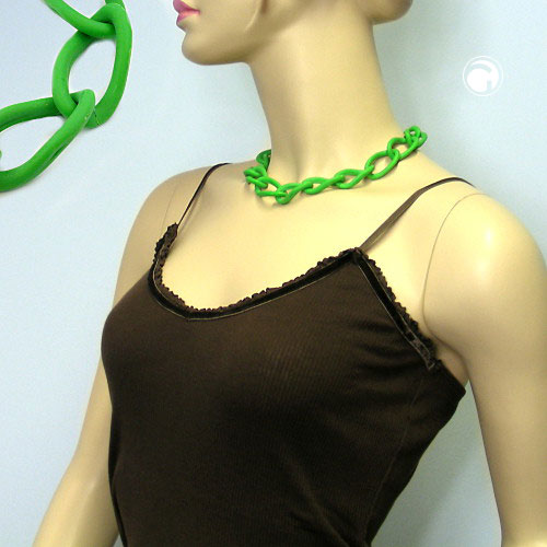 Chain wide armour chain links plastic green-matt 45cm