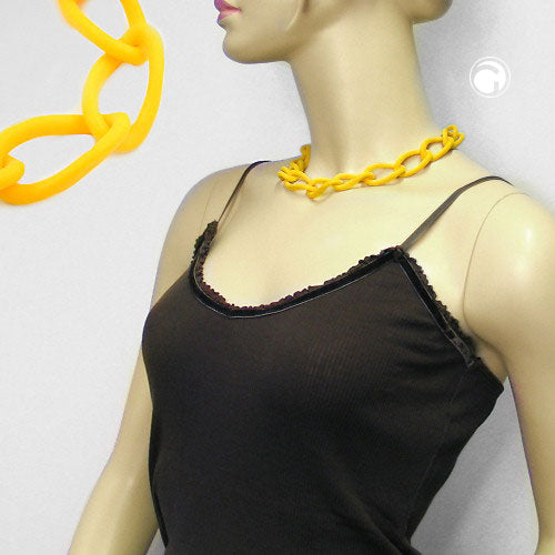 Chain wide armour chain links plastic sun yellow matt 45cm
