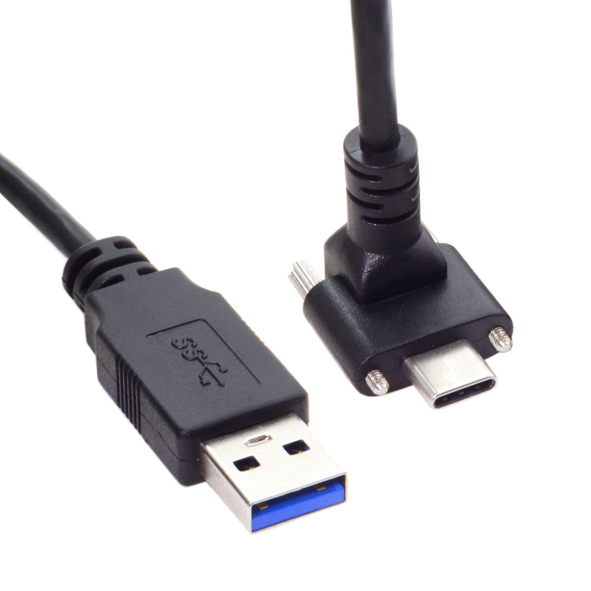 SYSTEM-S USB 3.1 snúra 8 m Type C karlkyns í 3.0 Type A karlkyns skrúfutengdur svartur