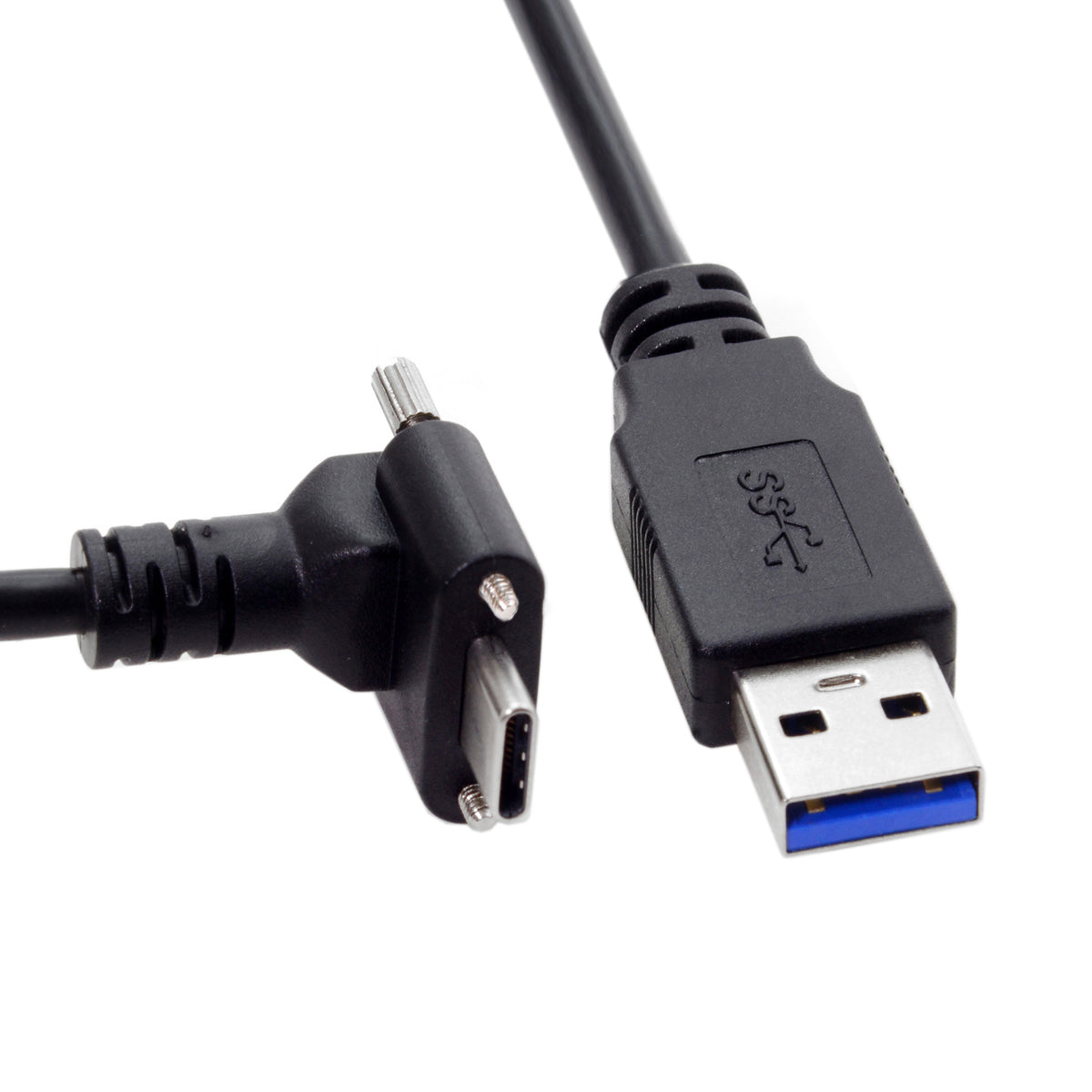 SYSTEM-S USB 3.1 snúra 8 m Type C karlkyns í 3.0 Type A karlkyns skrúfutengdur svartur