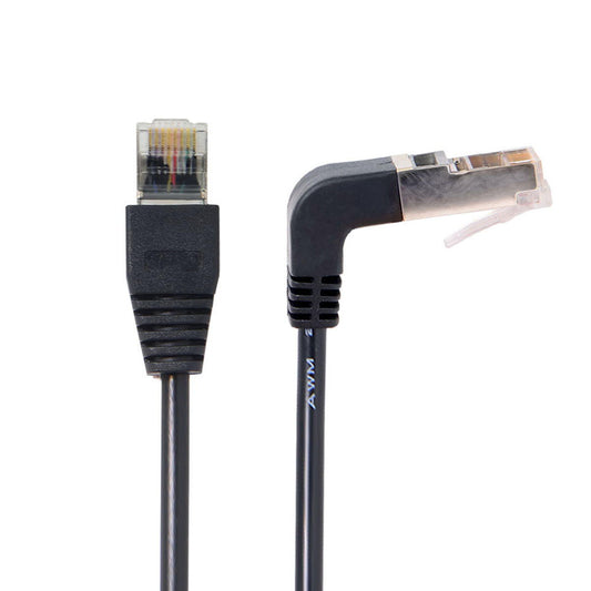 SYSTEM-S LAN cable 0.5 m RJ45 connector Ethernet cable network cable angle in black