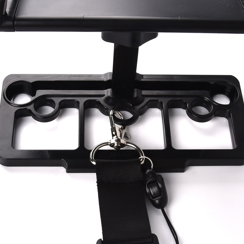 SYSTEM-S Tablet Halterung Befestigung mit Tasche Gurt für Drohnenfernbedienung in Schwarz