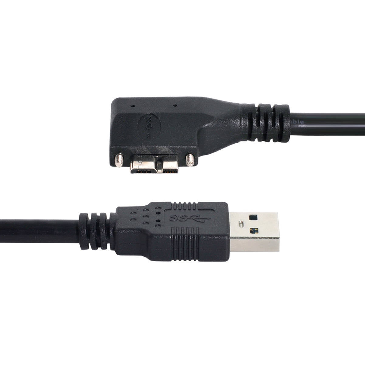 SYSTEM-S USB 3.0 snúra 5 m karlkyns A í Micro B karlkyns skrúfutengi í svörtu