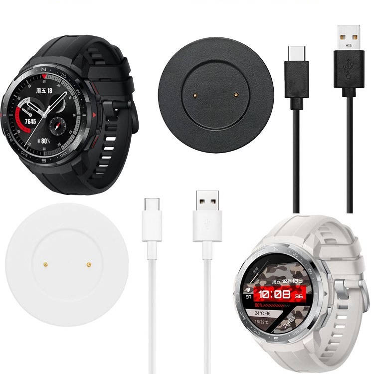 SYSTEM-S USB 2.0 snúra 75 cm hvít hleðslustöð fyrir Huawei Honor Watch GS PRO snjallúr