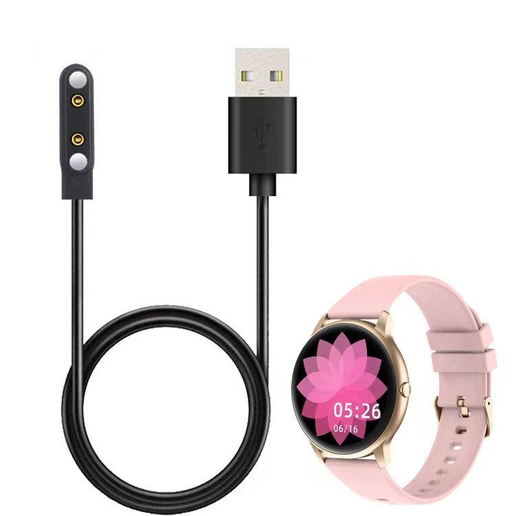 SYSTEM-S USB 2.0 snúra í svörtu hleðslusnúru fyrir Xiaomi IMILAB KW66 snjallúr