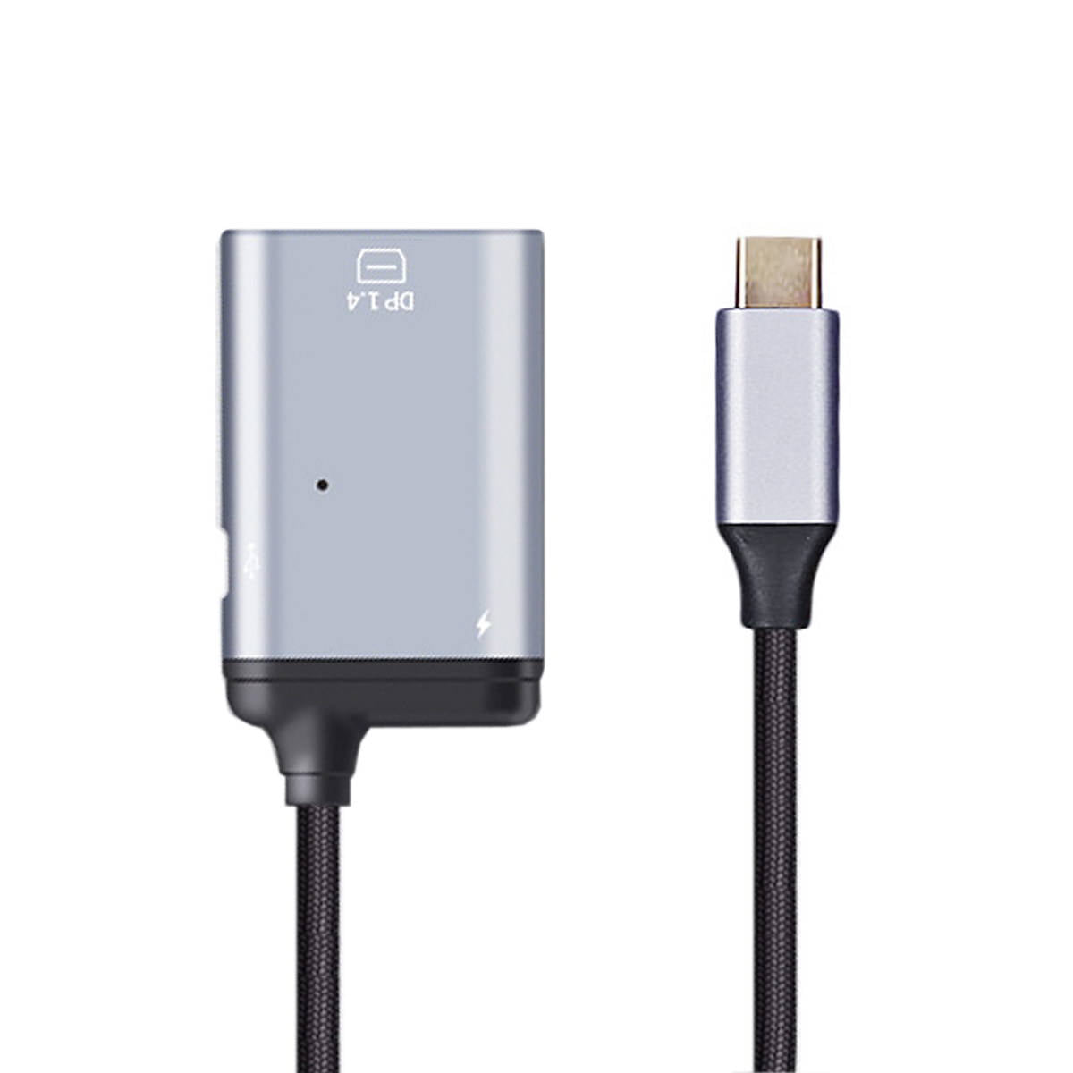 SYSTEM-S 3-in-1 adapter Mini DP 1.4 female & 2x USB 3.1 Type C female to Type C male gray