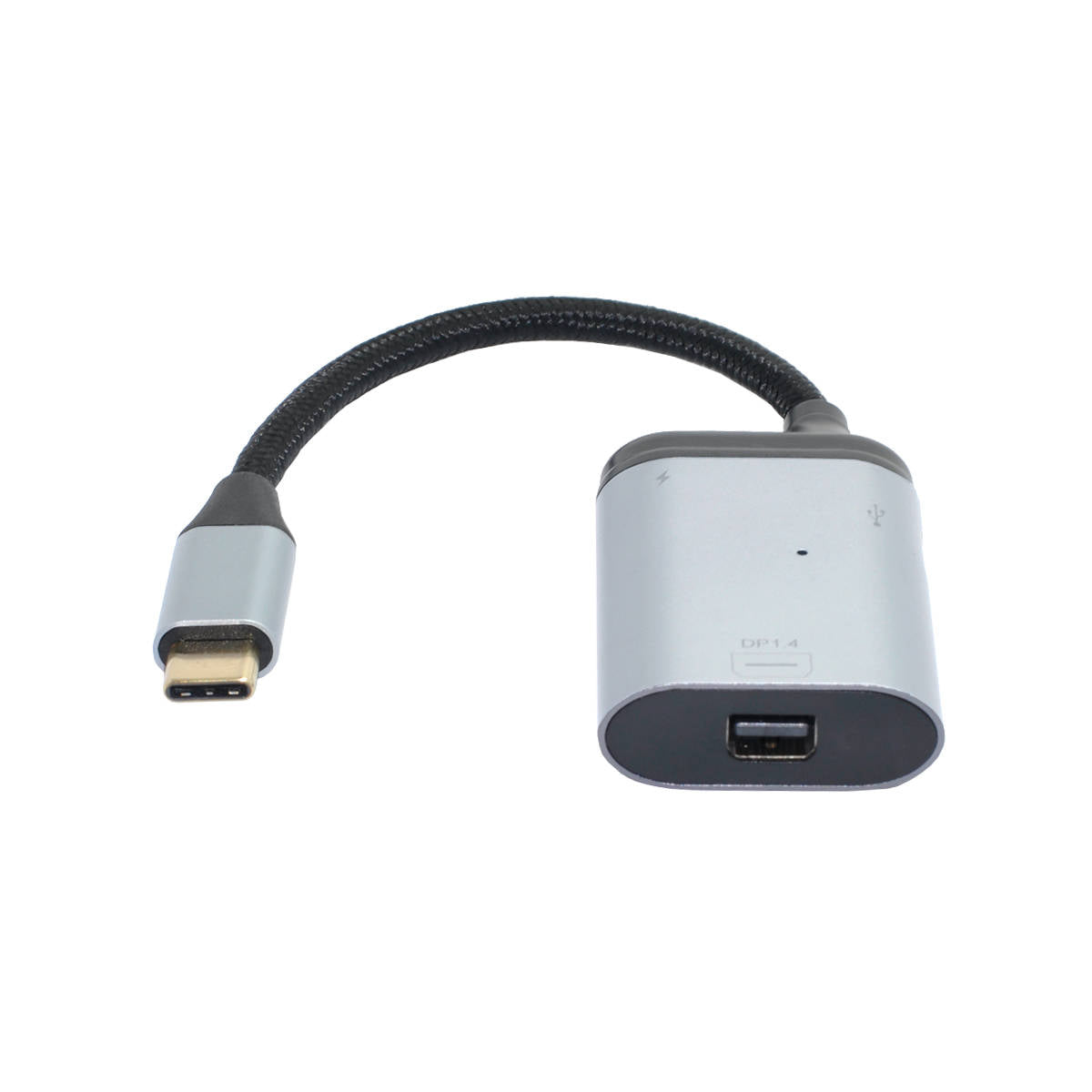 SYSTEM-S 3-in-1 adapter Mini DP 1.4 female & 2x USB 3.1 Type C female to Type C male gray