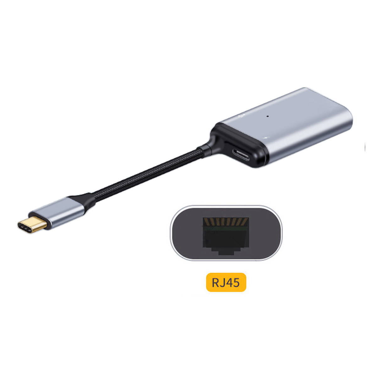 SYSTEM-S 3in1 Adapter LAN Buchse & USB 2.0 Typ A Buchse & 2x 3.1 C Buchse zu C Stecker