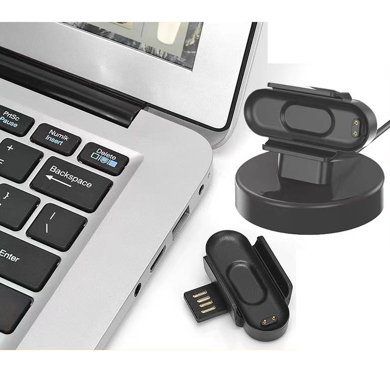 SYSTEM-S USB 2.0 snúra 100 cm hleðslustöð fyrir Xiaomi Mi Smart Band 7 snjallúr í svörtu