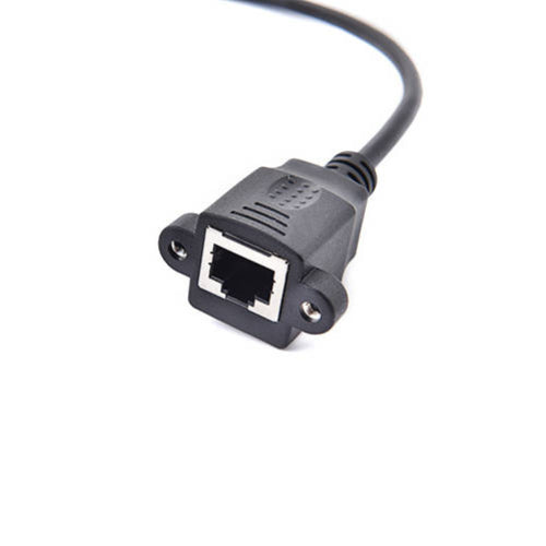 SYSTEM-S LAN Kabel 30 cm RJ45 Buchse zu XLR 3 Pin Stecker Schraube in Schwarz