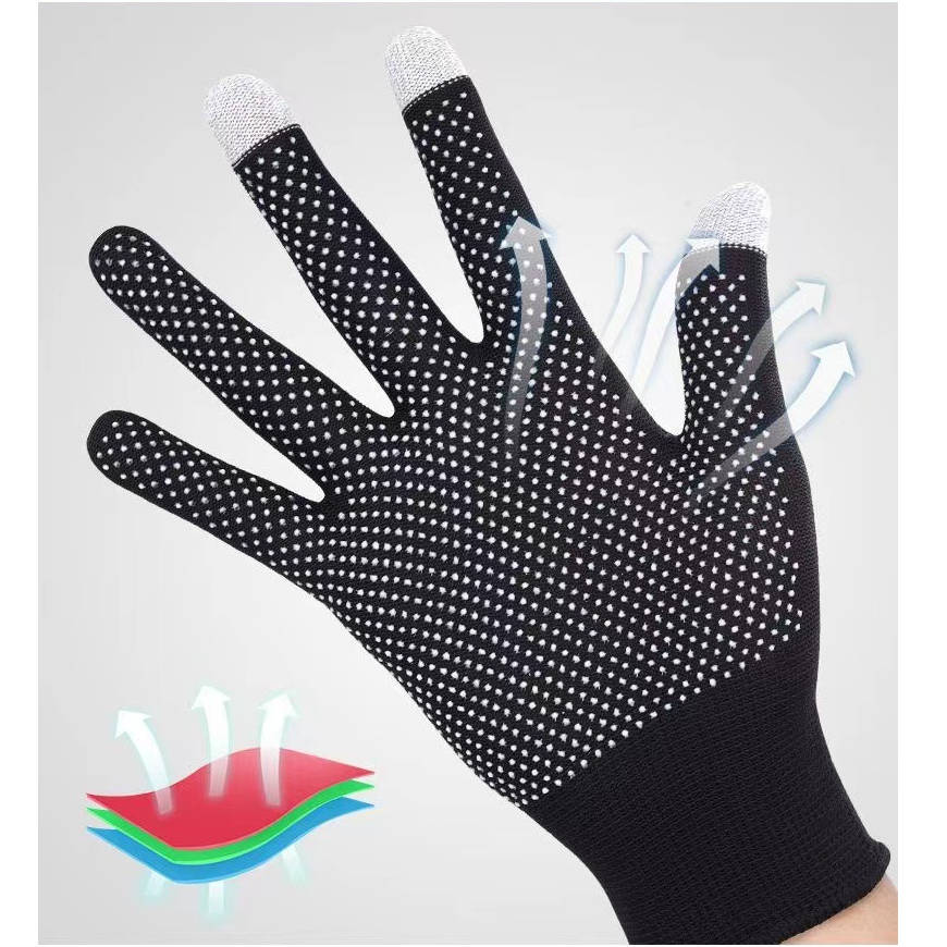 SYSTEM-S Anti-Slip Fabric Gloves for Smartphones Touch Screens in Black