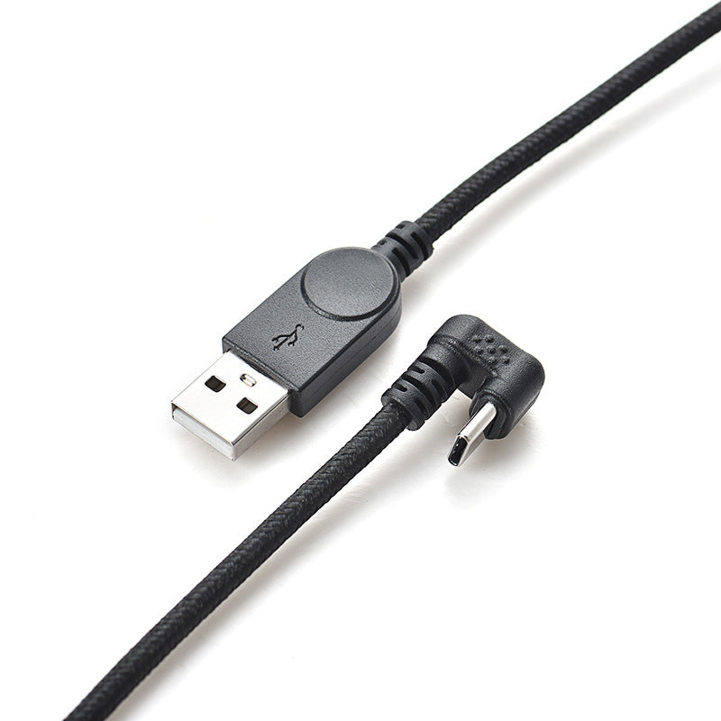 SYSTEM-S USB 3.1 cable 150 cm Type C plug to 2.0 A plug 180° U Turn angle