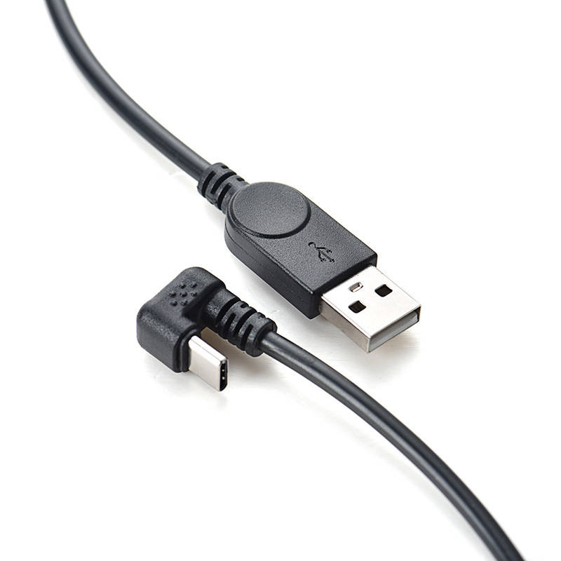 SYSTEM-S USB 3.1 cable 150 cm Type C plug to 2.0 A plug 180° U Turn angle