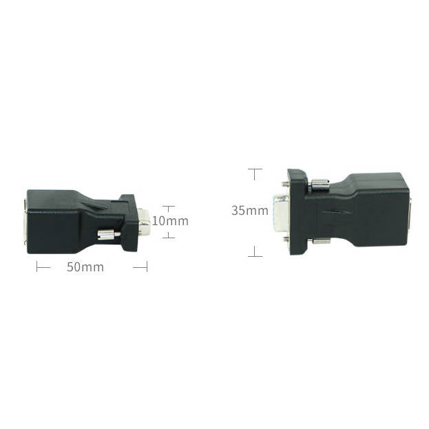 SYSTEM-S Ethernet VGA yfir IP breytir 2x VGA tengi í LAN RJ45 tengi 20m drægni