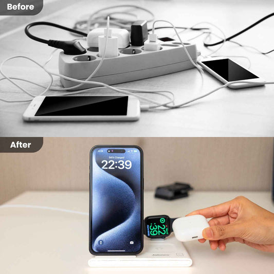 PowerNest™ 4-In-1 Foldable Wireless Charging Station With LED Night Light