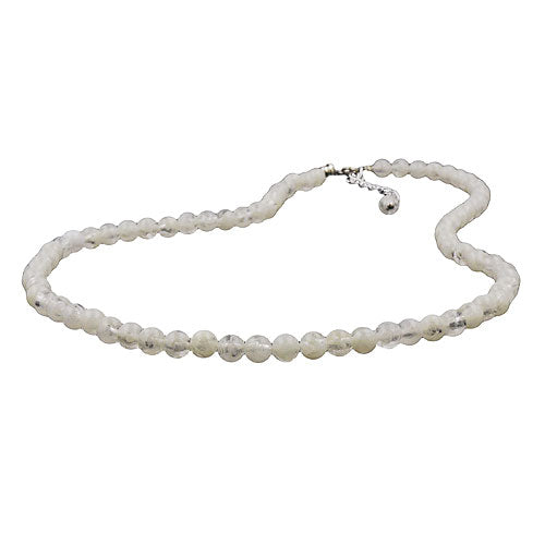 Keðja 6mm perluplast kristal-kremlituð 42cm
