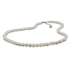 Keðja 6mm perluplast kristal-kremlituð 45cm