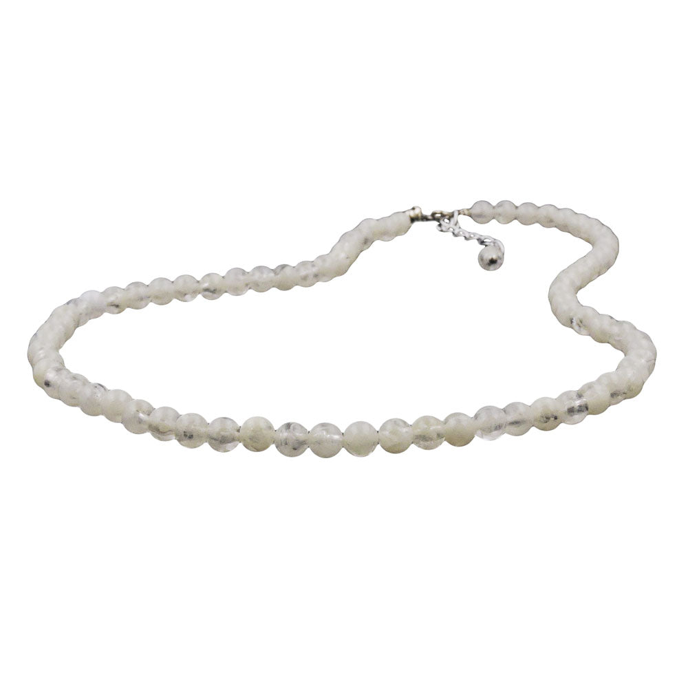 Keðja 6mm perluplast kristal-kremlituð 45cm