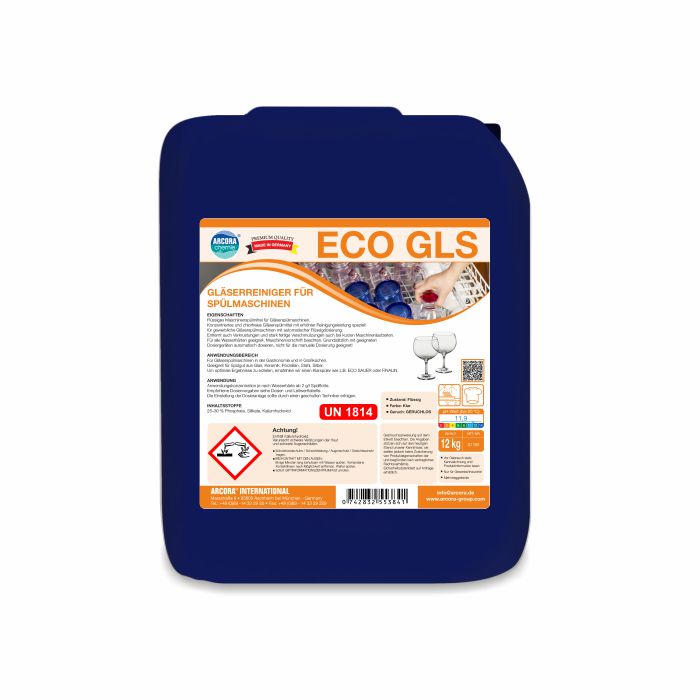 Arcora Eco-Gls Glass Cleaner for Dishwashers | Pack (12 kg)