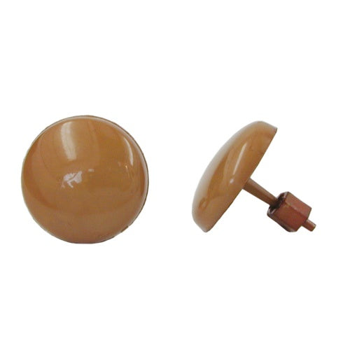 Eyrnalokkar 13mm karamellublá plast, flatt kúplað plast