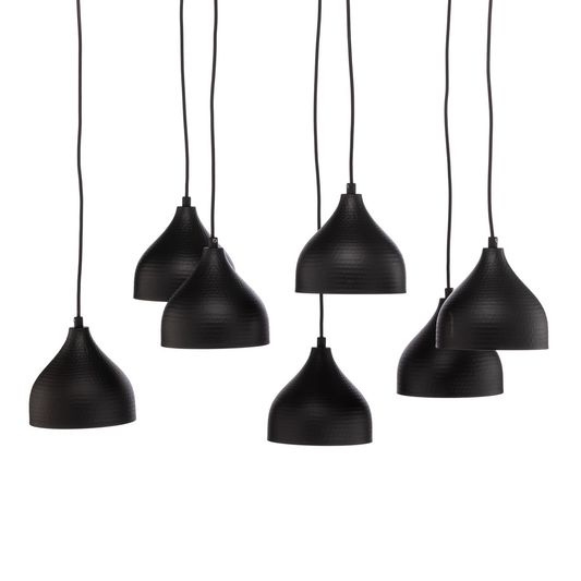 Hengiljós á lager Tattoo 6221 7 perur svartgull loftlampi hengilampi lampi