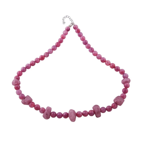 Necklace 10mm pearl plastic purple-white-red-marbled with various non-round beads 55cm
