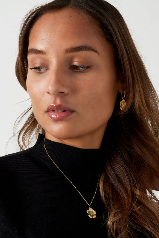 Kugelkette mit Blumenanhänger und Perle