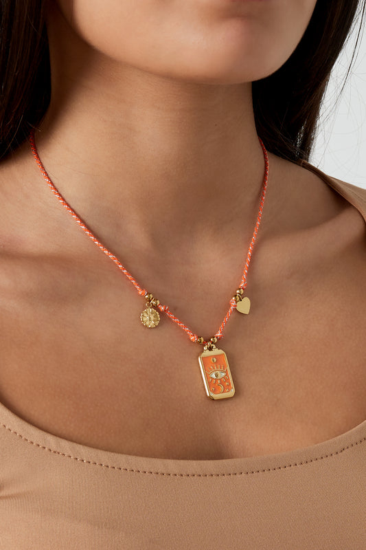 Halskette mit Eclipse-Charm - Orangegold