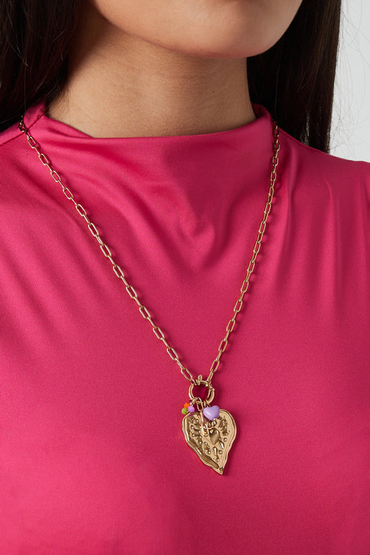 Charm-Halskette Lovebook – Goldfarben
