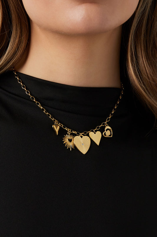 Halskette mit liebevollen Gliedern – Goldfarben