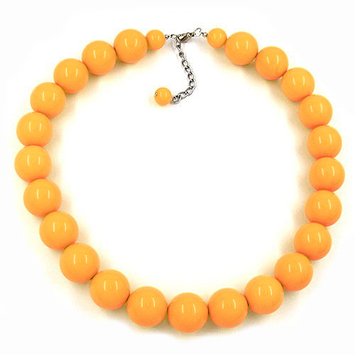 Keðja 20mm perlur úr plasti, gular og glansandi, 50cm