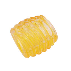 Tafhringur 35x34x23mm spíralplast gulur-glær glansandi