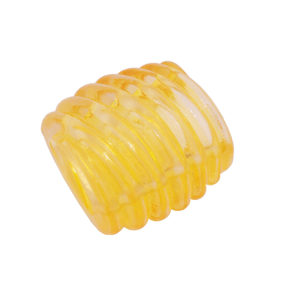 Tafhringur 35x34x23mm spíralplast gulur-glær glansandi