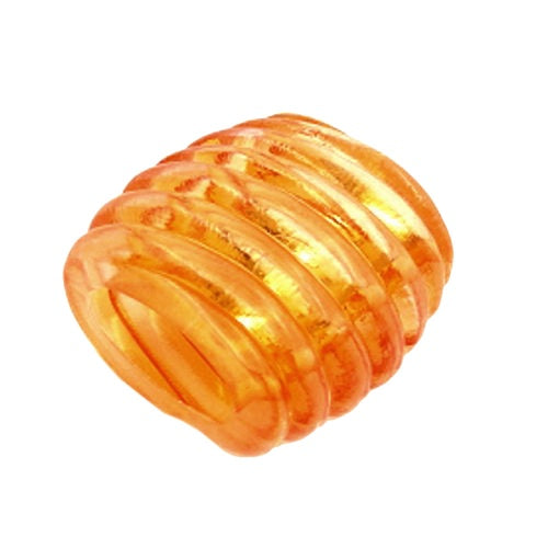 Tafhringur 35x34x23mm spíralplast appelsínugulur-glær glansandi