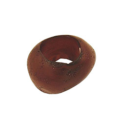 Scarf ring 33x25mm plastic ring bead non-round 17mm hole dark horn marbled matt