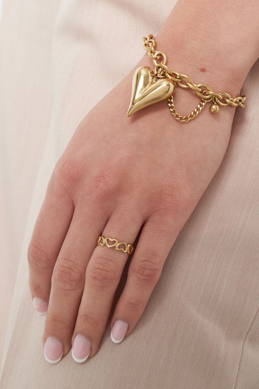 Ring „Love“ – Goldfarbe - Goldfarbefarbe