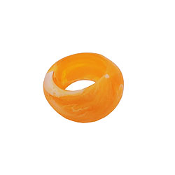 Scarf ring 28x19mm plastic ring bead non-round 17mm hole yellow matt
