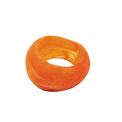 Scarf ring 28x19mm plastic ring bead non-round 17mm hole orange matt