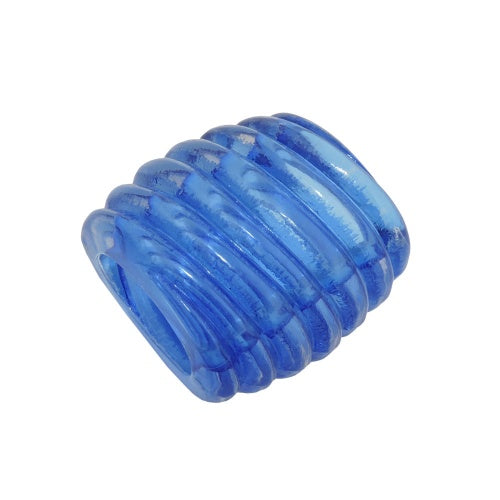 Tafhringur 35x34x23mm spíralplast blár-glær glansandi