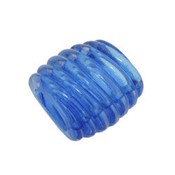 Tafhringur 35x34x23mm spíralplast blár-glær glansandi