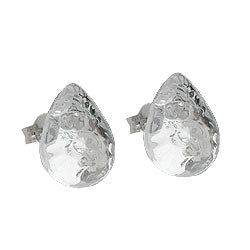 Eyrnalokkar 14mm dropi kristal-silfur-spegill hamrað plast