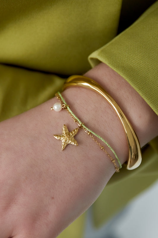 Armband Seestern Perle - Goldfarben