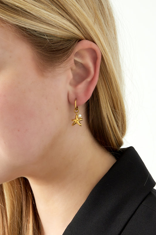Meeresstern-Ohrringe - Goldfarben