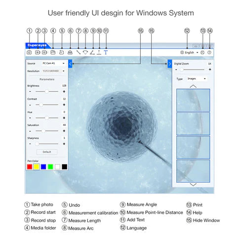 Supereyes B010 USB Digital Microscope Digital Microscope 1 to 300x Magnification with LED Lighting and Tripod (Copy)