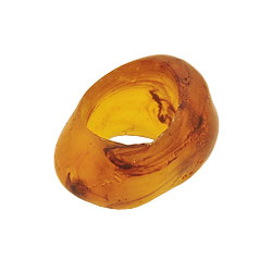 Scarf ring 33x25mm plastic ring bead non-round 17mm hole amber-marbled matt