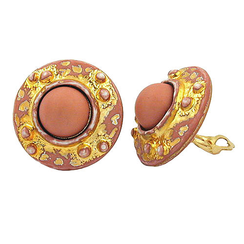 Clip, salmon, gold-swiped